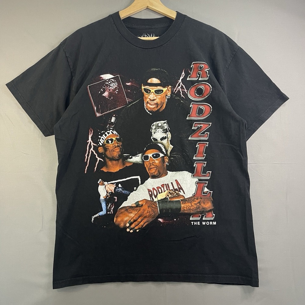 Dennis Rodman Graphic Tee Rodzilla The Worm Basketball 90s Style Size Large
